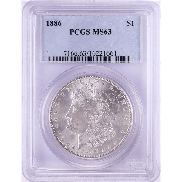 1886 $1 Morgan Silver Dollar Coin PCGS MS63