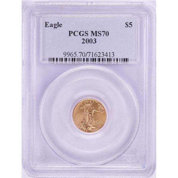 2003 $5 American Gold Eagle Coin PCGS MS70