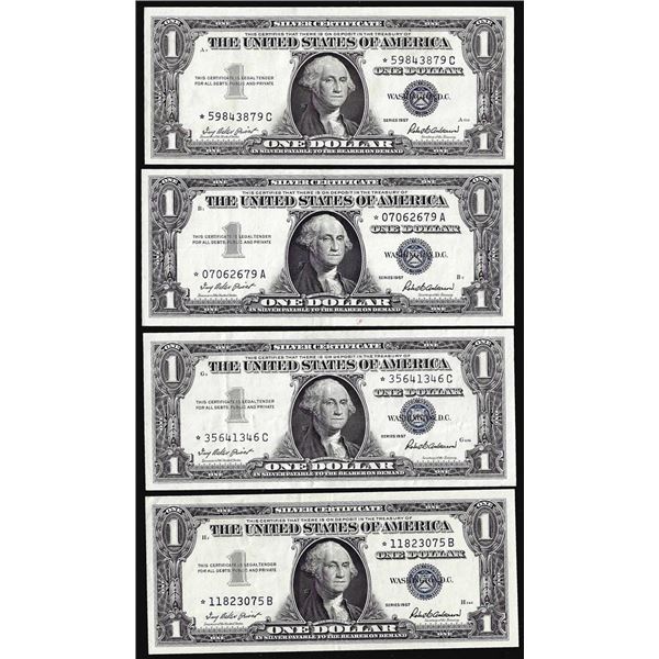 Lot of (4) 1957 $1 Silver Certificate Star Notes