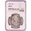 Image 1 : 1881-S $1 Morgan Silver Dollar Coin NGC MS63 Nice Toning
