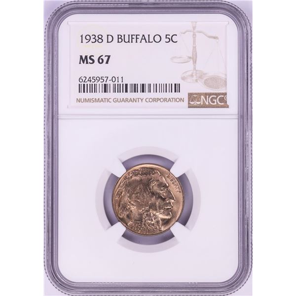 1938-D Buffalo Nickel Coin NGC MS67