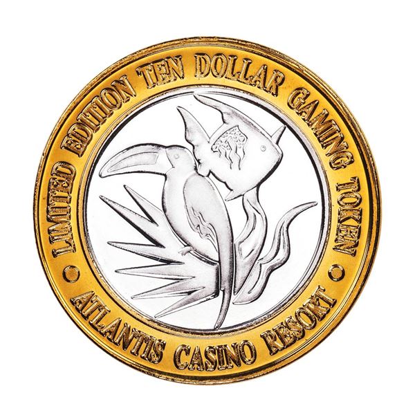 .999 Silver Atlantis Casino Resort Reno, NV $10 Casino Limited Edition Gaming Token