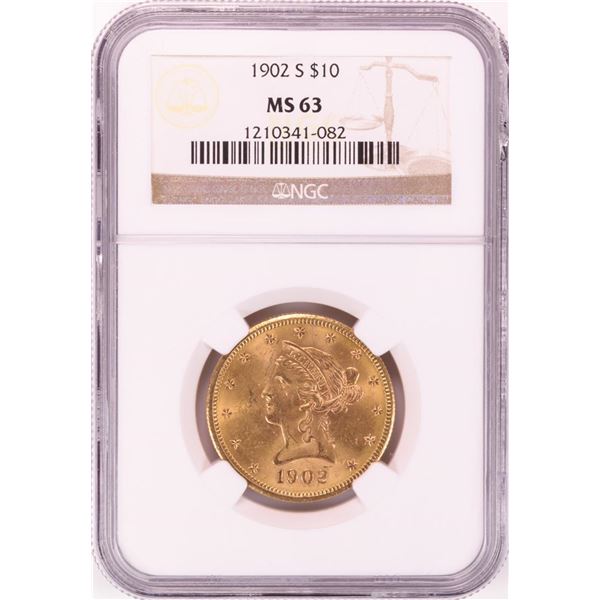 1902-S $10 Liberty Head Eagle Gold Coin NGC MS63