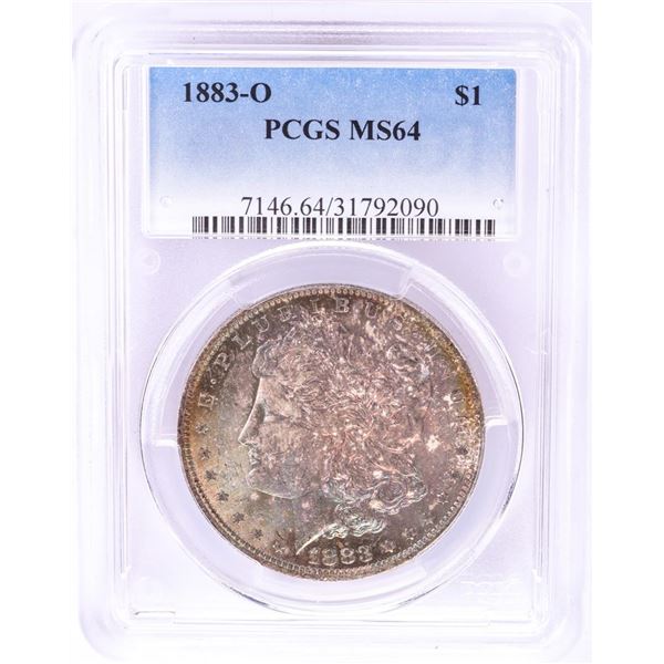 1883-O $1 Morgan Silver Dollar Coin PCGS MS64 Nice Toning