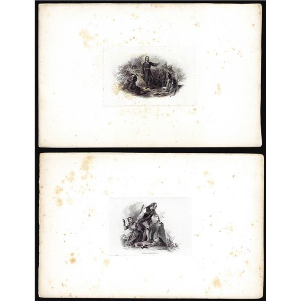 Lot of (2) 1800's Vignette from Original Proof Plates