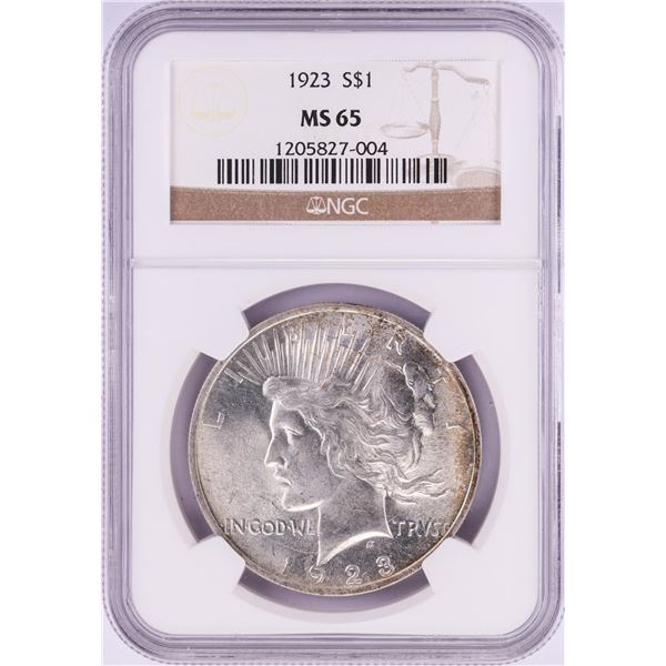 1923 $1 Peace Silver Dollar Coin NGC MS65