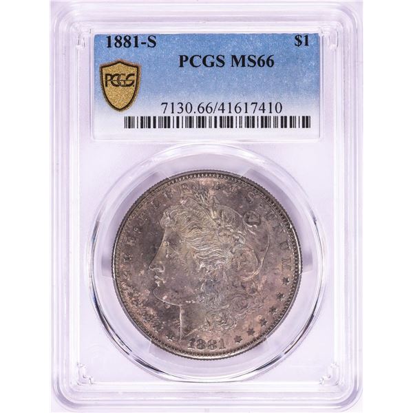 1881-S $1 Morgan Silver Dollar Coin PCGS MS66 Nice Toning
