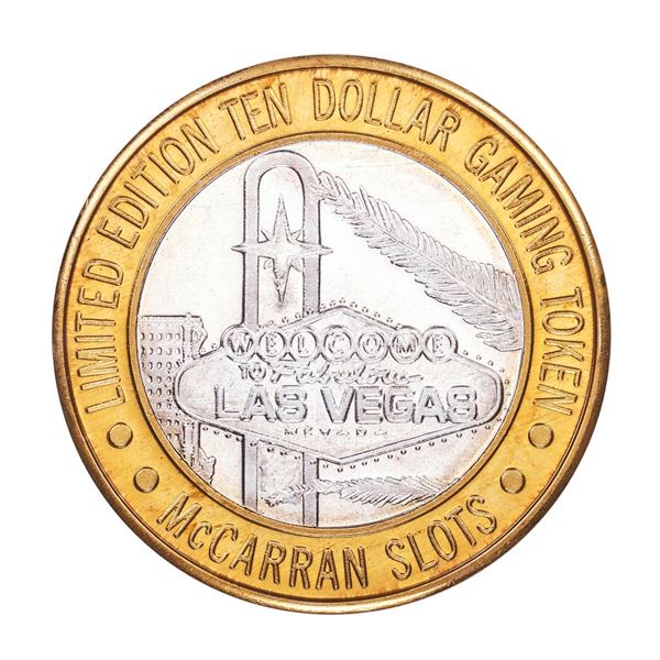 .999 Silver McCarran International Airport $10 Casino Limited Edition Gaming Token