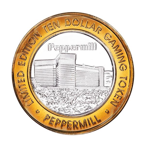 .999 Fine Silver Peppermill Reno, Nevada $10 Limited Edition Gaming Token
