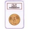 Image 1 : 1924 $20 St. Gaudens Double Eagle Gold Coin NGC MS62