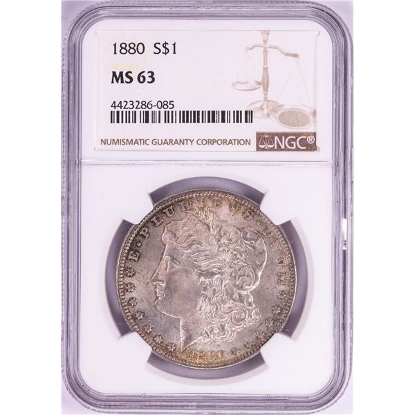 1880 $1 Morgan Silver Dollar Coin NGC MS63