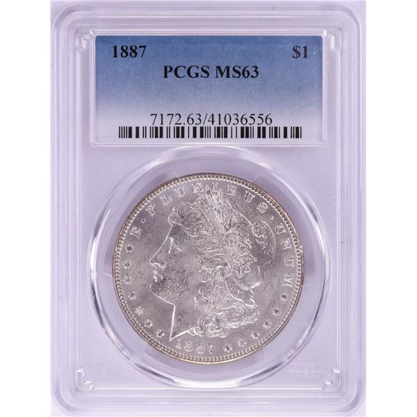 1887 $1 Morgan Silver Dollar Coin PCGS MS63