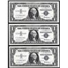 Image 1 : Lot of (3) 1957 Consecutive $1 Silver Certificate Star Notes