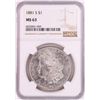 Image 1 : 1881-S $1 Morgan Silver Dollar Coin NGC MS63 Nice Toning