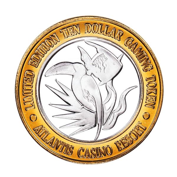 .999 Silver Atlantis Casino Resort Reno, NV $10 Casino Limited Edition Gaming Token