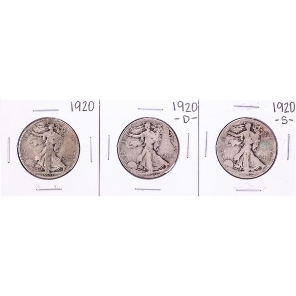 Lot of 1920-P/D/S Walking Liberty Half Dollar Coins