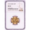 Image 1 : 1915 Cuba 5 Pesos Gold Coin NGC MS62