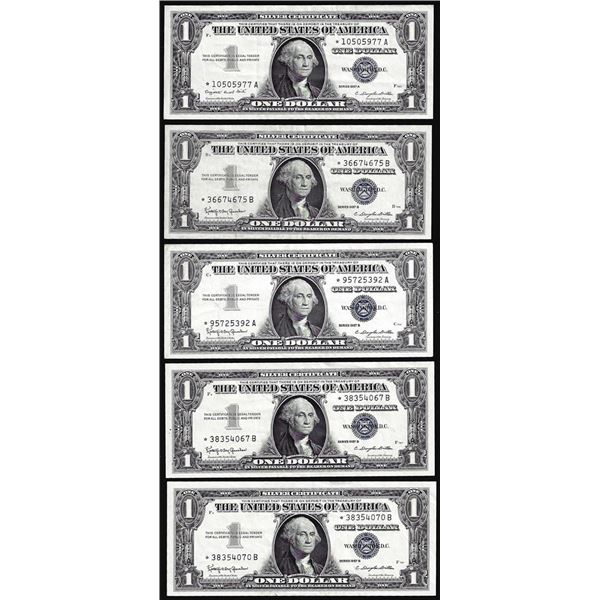Lot of (5) 1957A/B $1 Silver Certificate STAR Notes