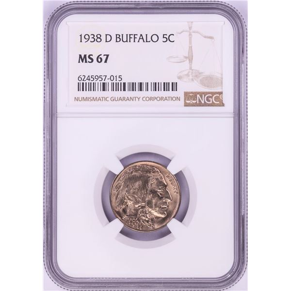 1938-D Buffalo Nickel Coin NGC MS67