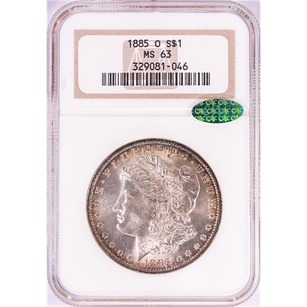 1885-O $1 Morgan Silver Dollar Coin NGC MS63 CAC