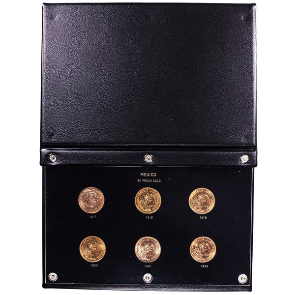 Mexico 20 Pesos Gold (6) Coin Set In Capitol Plastics Book