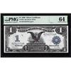 Image 1 : 1899 $1 Black Eagle Silver Certificate Note Fr.236 PMG Choice Uncirculated 64