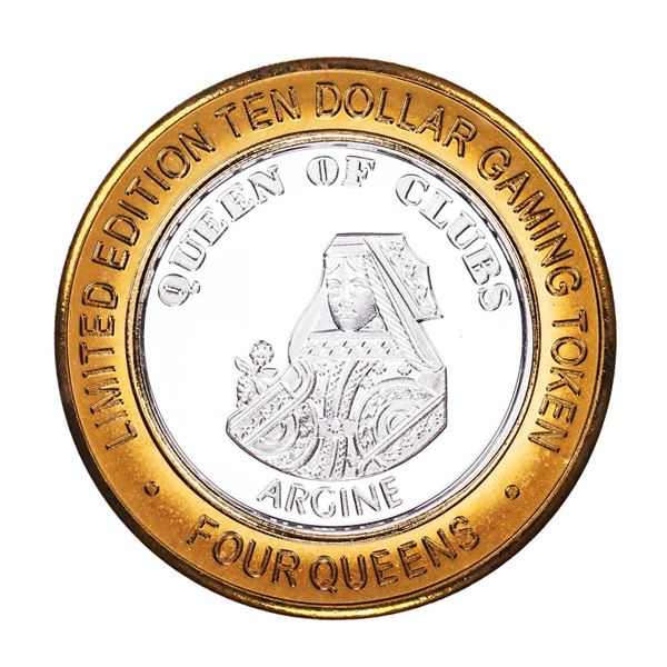 .999 Silver Four Queens Hotel & Casino  Nevada $10 Limited Edition Gaming Token