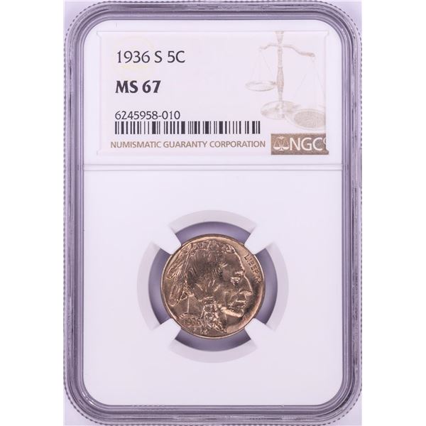 1936-S Buffalo Nickel Coin NGC MS67