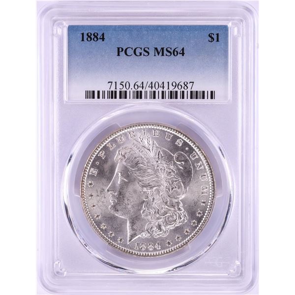 1884 $1 Morgan Silver Dollar Coin PCGS MS64