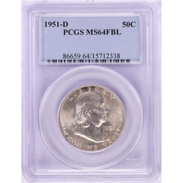1951-D Franklin Half Dollar Coin PCGS MS64FBL