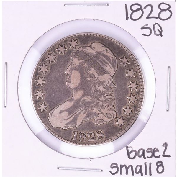 1828 Sq. Base 2 Small 8 Capped Bust Half Dollar Coin