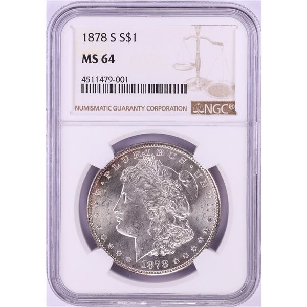 1878-S $1 Morgan Silver Dollar Coin NGC MS64