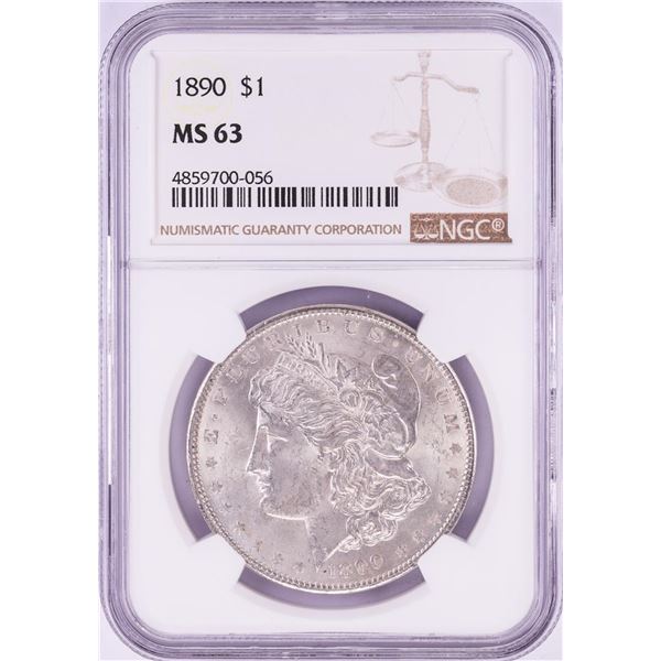 1890 $1 Morgan Silver Dollar Coin NGC MS63