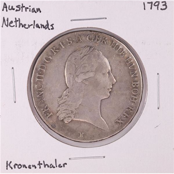 1793 Austrian Netherlands Kronenthaler Silver Coin
