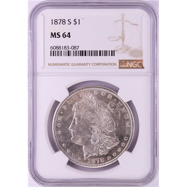 1878-S $1 Morgan Silver Dollar Coin NGC MS64