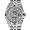 Image 2 : Rolex Men's Stainless Steel Gray Diamond & Sapphire 36MM Datejust Watch