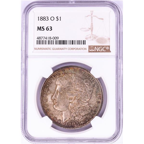 1883-O $1 Morgan Silver Dollar Coin NGC MS63 Nice Toning