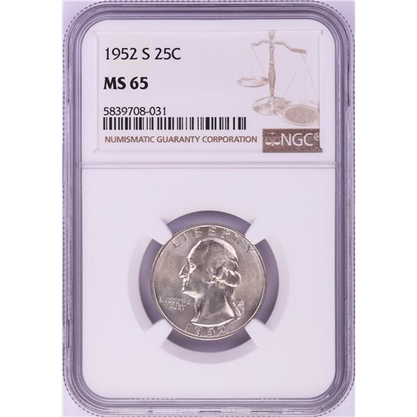 1952-S Washington Quarter Coin NGC MS65