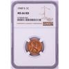 Image 1 : 1949-S Lincoln Wheat Cent Coin NGC MS66RD