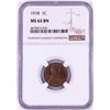Image 1 : 1918 Lincoln Wheat Cent Coin NGC MS62BN