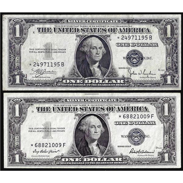 Lot of 1935C & 1935E $1 Silver Certificate STAR Notes