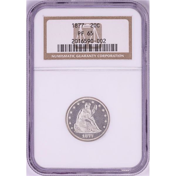 1877 Proof Twenty Cent Piece Coin NGC PF65