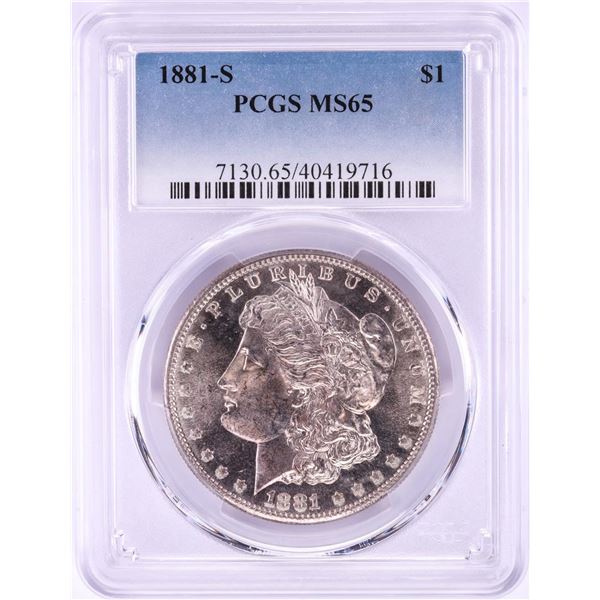 1881-S $1 Morgan Silver Dollar Coin PCGS MS65
