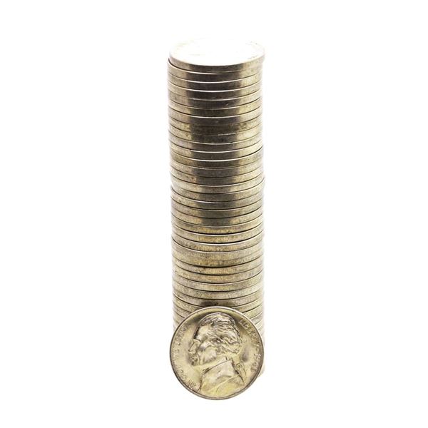 Roll of (40) Brilliant Uncirculated 1945-D Jefferson Nickel Coins