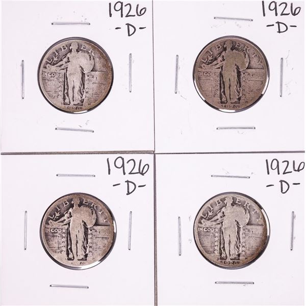 Lot of (4) 1926-D Standing Liberty Quarter Coins