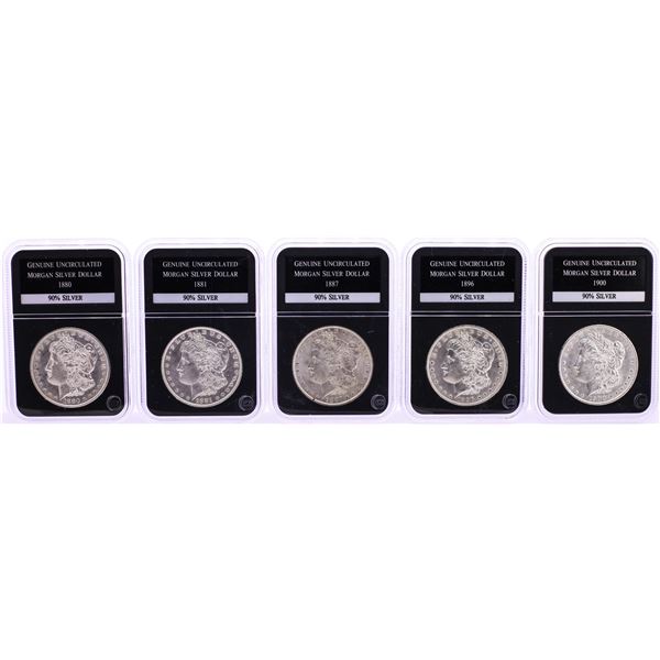 Lot of (5) Uncirculated $1 Morgan Silver Dollar Coins