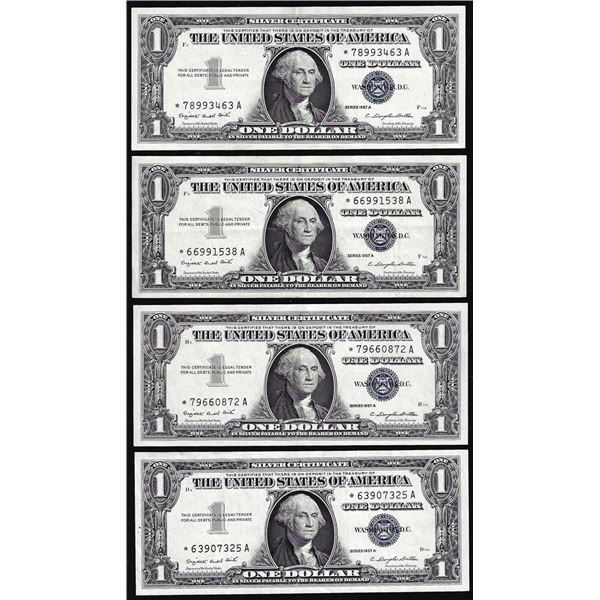 Lot of (4) 1957A $1 Silver Certificate Star Notes