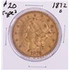Image 1 : 1872-S Type 2 $20 Liberty Head Double Eagle Gold Coin