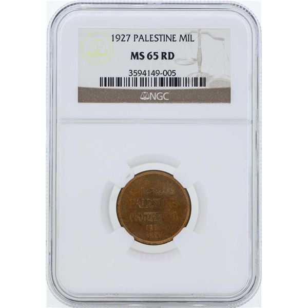 1927 Palestine Mil Coin NGC MS65RD