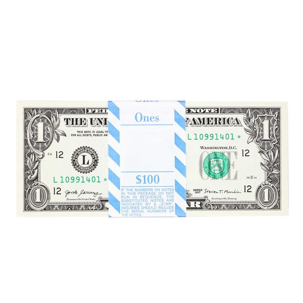 Pack of (100) Consecutive 2017 $1 Federal Reserve STAR Notes San Francisco